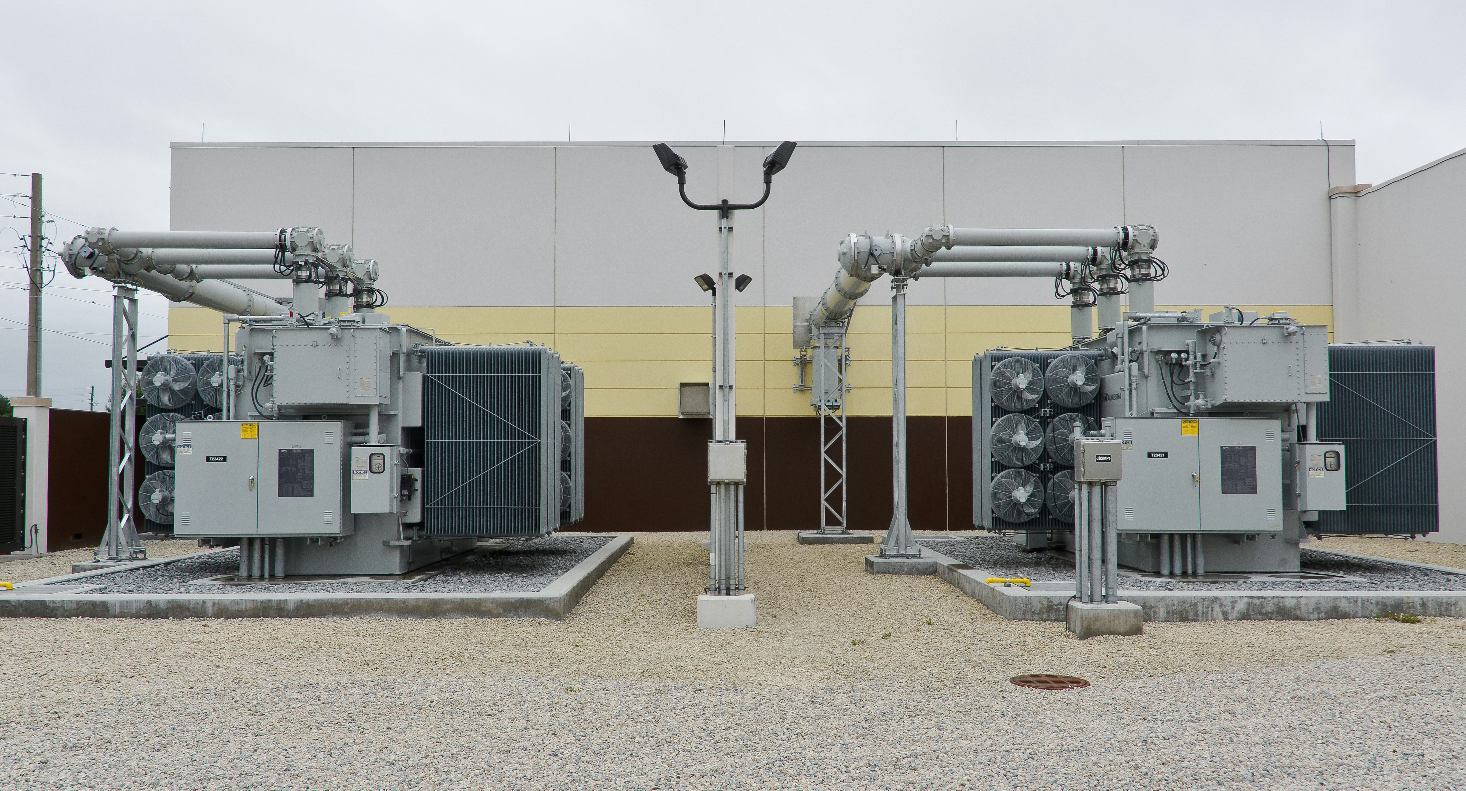Dual Power Transformer Units in Substation Yard